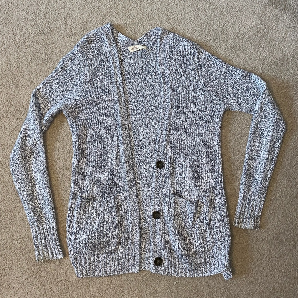 Hollister Grey Cardigan Sweater
